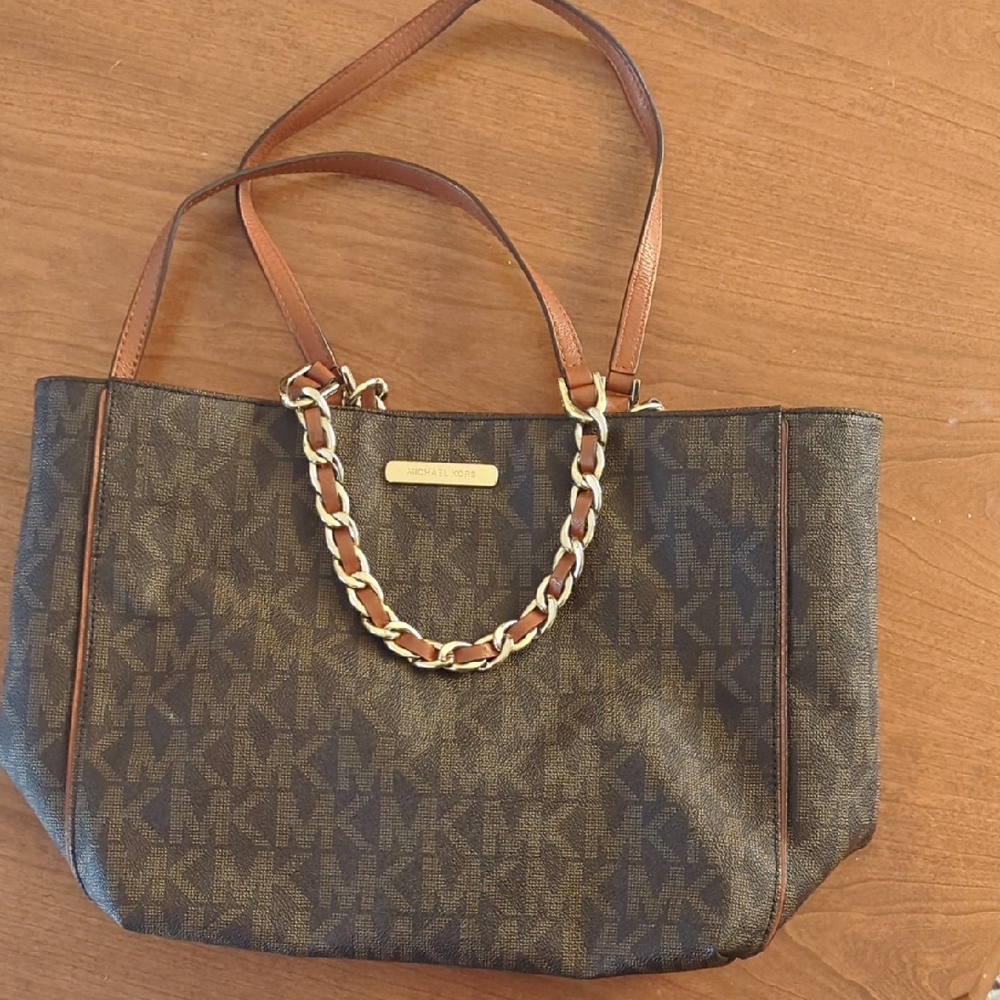 Michael Kors Brown and Tan Tote Bag